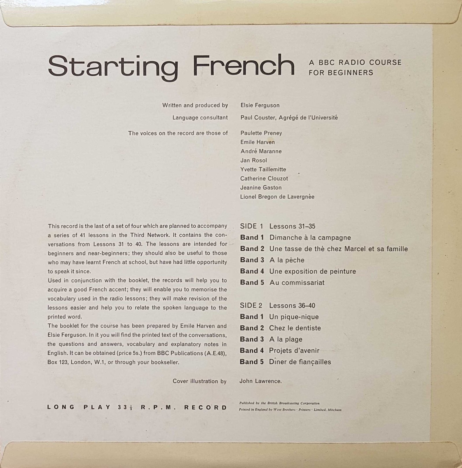 Picture of OP 23/24 Starting French - Parts 31 - 40 by artist Elsie Ferguson from the BBC records and Tapes library